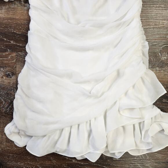 Mergim Magda Bridal One Shoulder Dress White Size 2 US Size Medium *No Belt* NWT - Picture 6 of 12